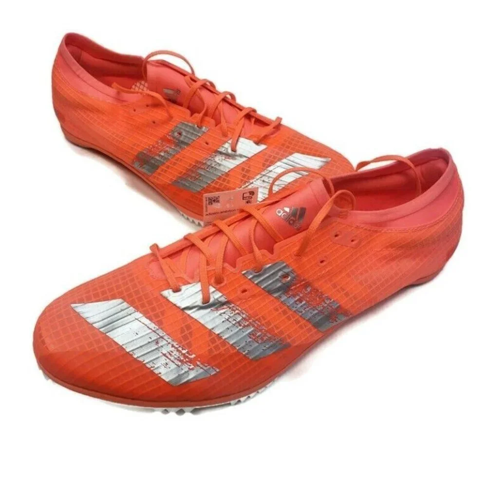 Adidas Mens Size 13 Adizero Ambition Track and Field Running Shoes Spikes Coral